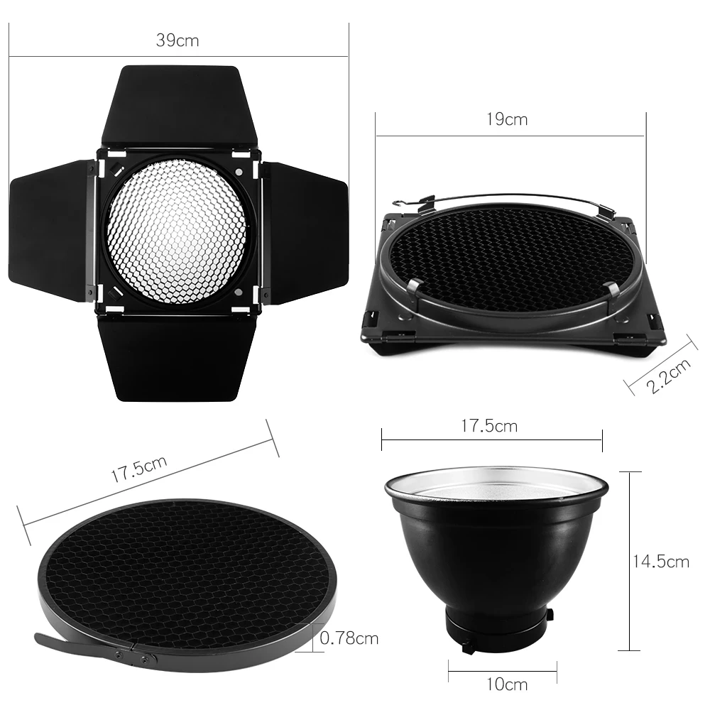 Godox BD-04 Barn Door Standard - Honeycomb Grid Filter ulasan dan harga