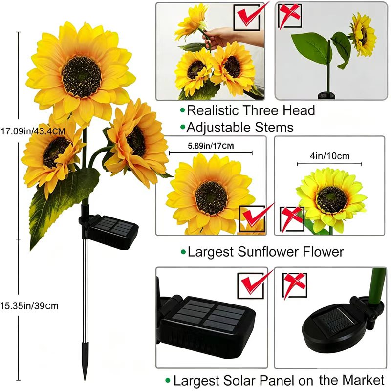 2 Pack Solar Sunflower Outdoor - Flower Photography Led Lighting Pack ulasan dan harga
