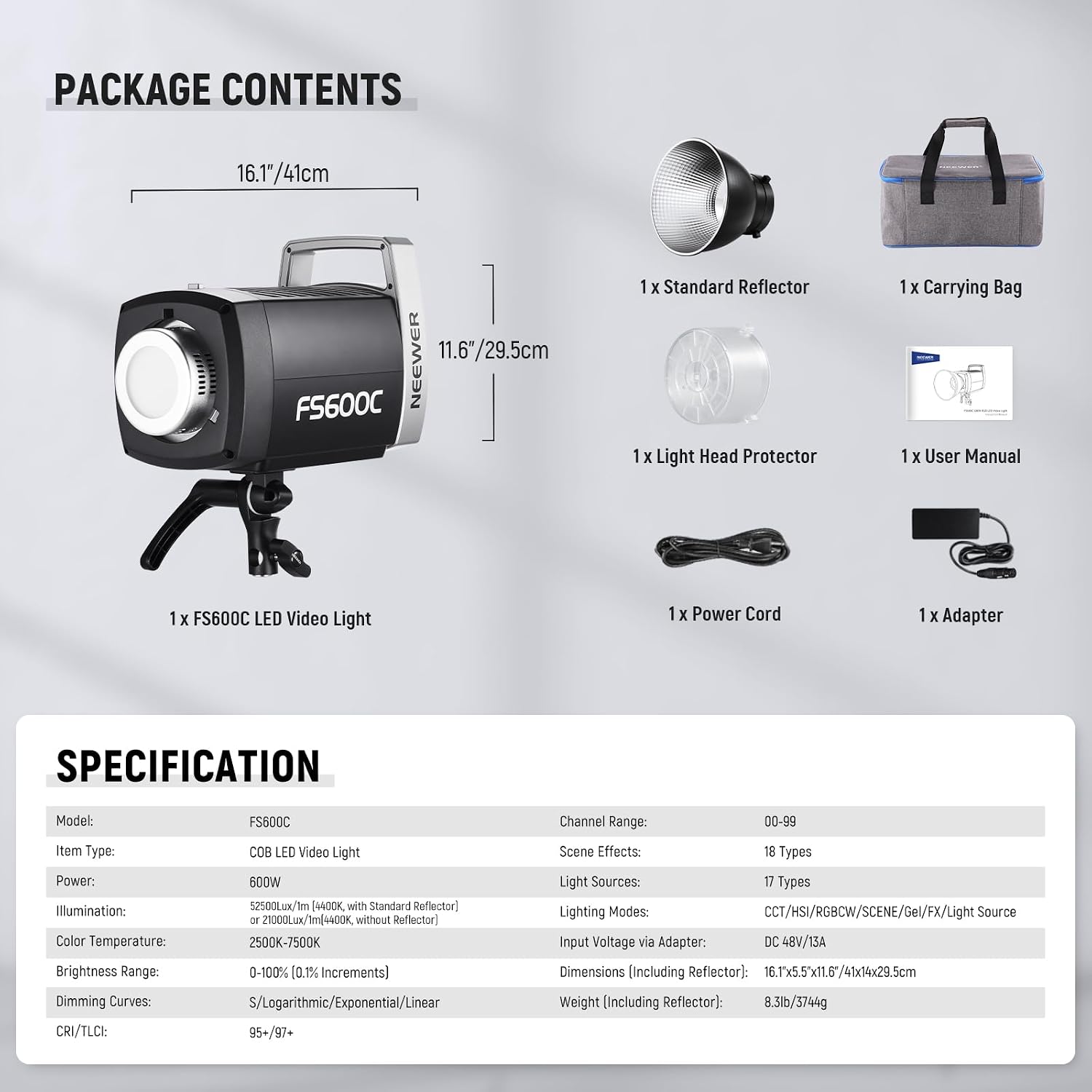 NEEWER FS600C 600W RGB COB LED - Photography Lighting Bag ulasan dan harga