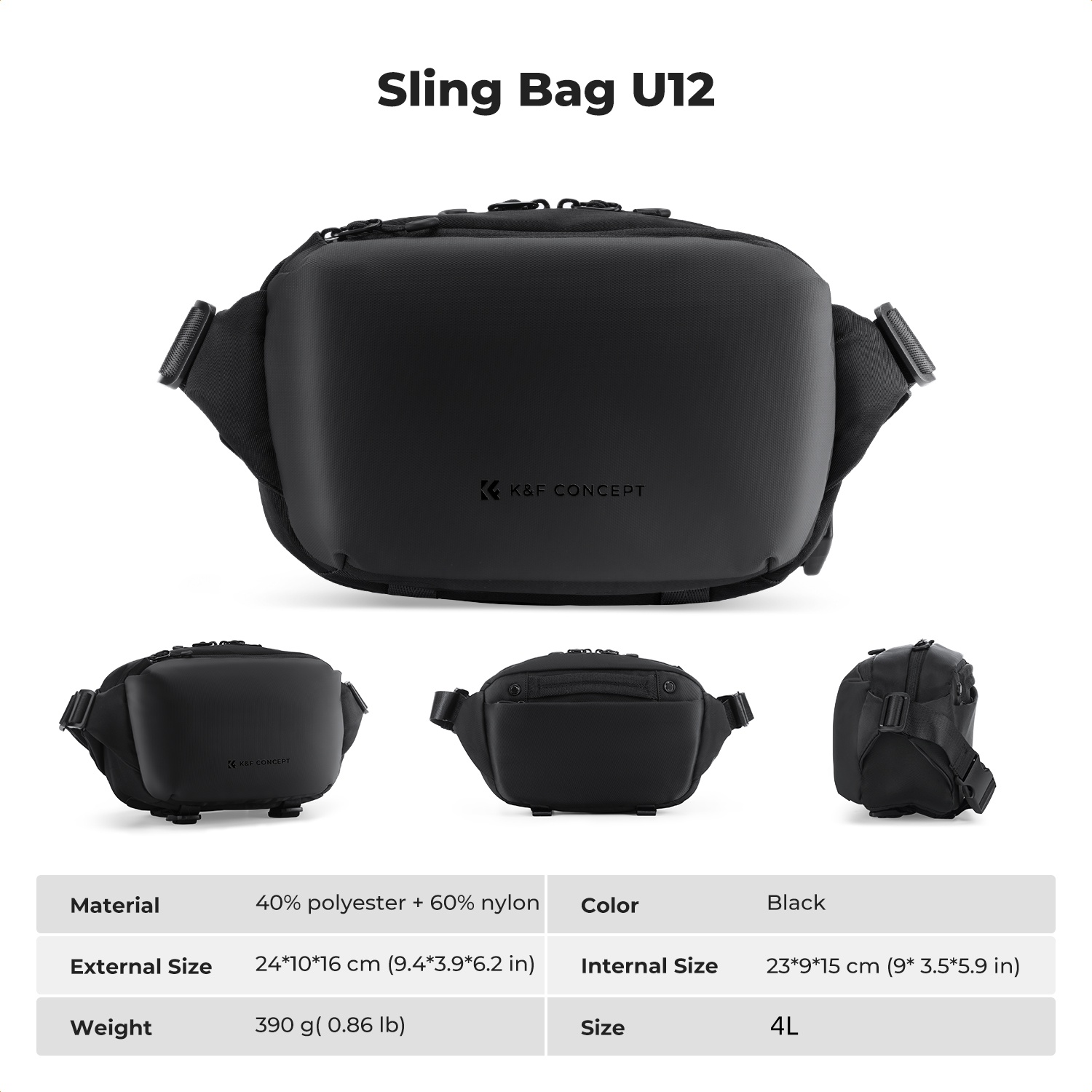 K&F CONCEPT 4L Camera Sling Ba - Photography Lighting Bag ulasan dan harga
