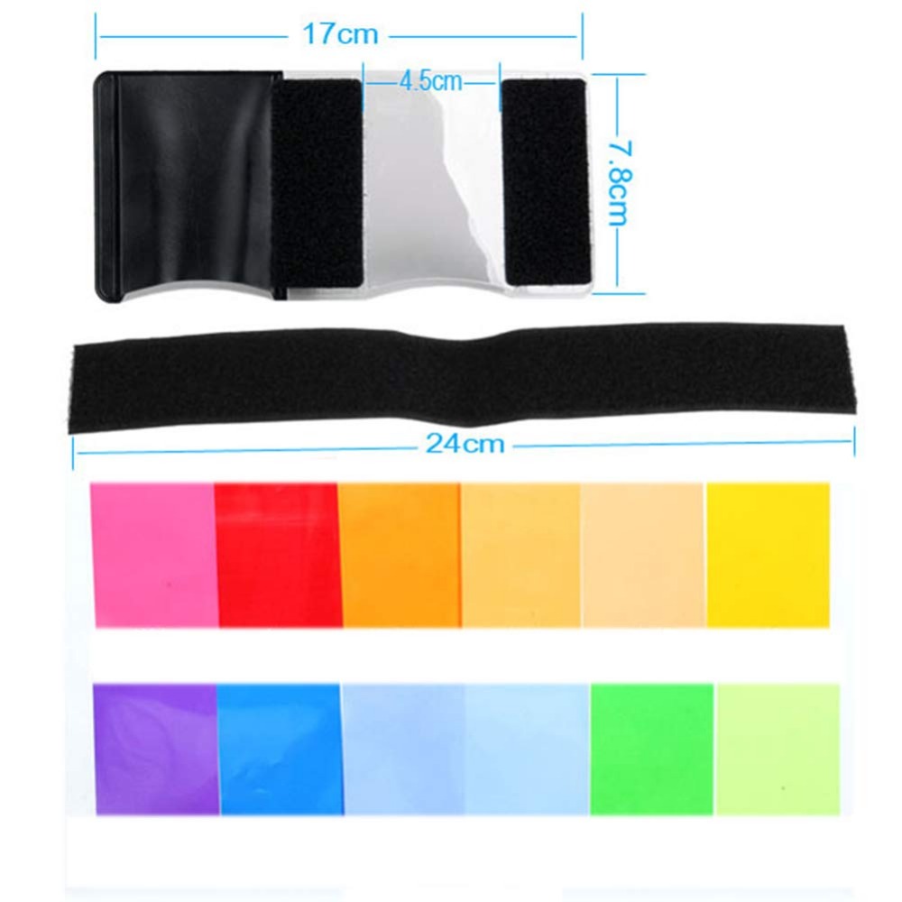 12 Colors Camera Flash Gels Li - Photography Lighting Flash ulasan dan harga